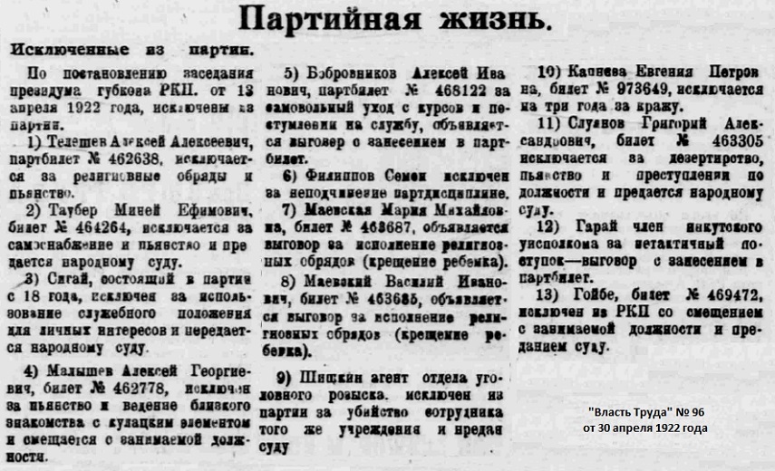 Из партийной жизни